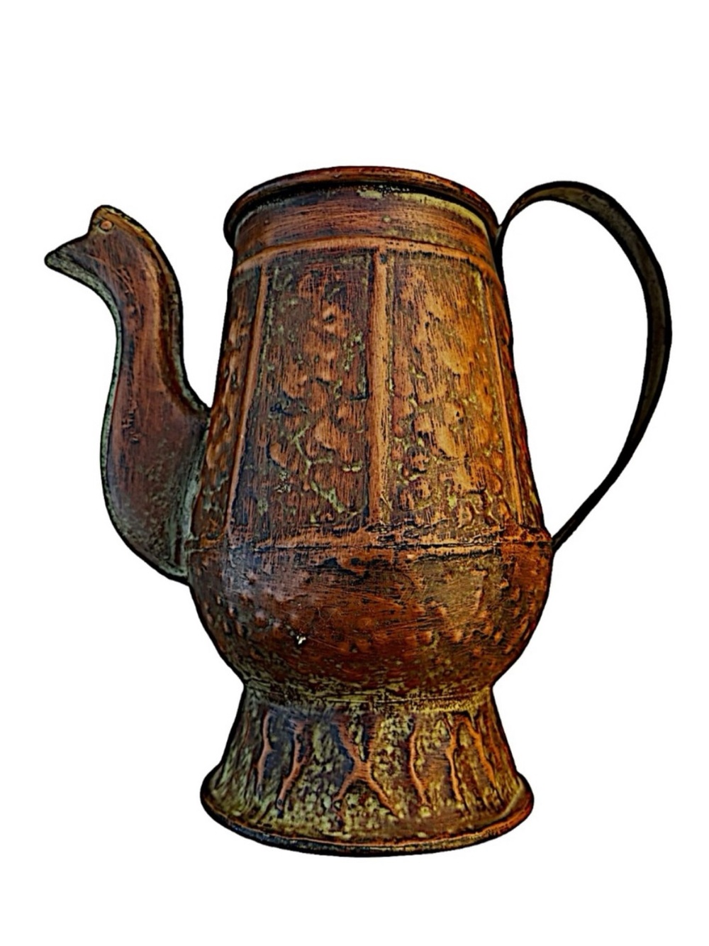 Vintage Handmade Metal Pitcher 10" Handle Patina Rustic Farmhouse Decor